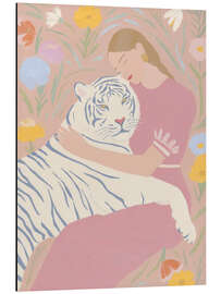Print på aluminium Spring embrace with tiger - Carina Artspace