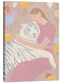 Leinwandbild Frühlingsumarmung mit Tiger - Carina Artspace