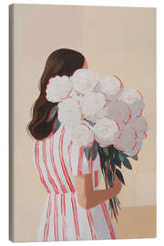 Leinwandbild Weibliche Blumen Ästhetik - Carina Artspace