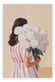 Wandbild Weibliche Blumen Ästhetik - Carina Artspace