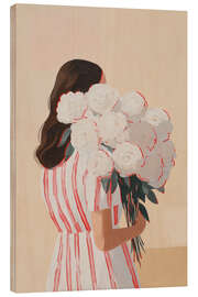 Holzbild Weibliche Blumen Ästhetik - Carina Artspace