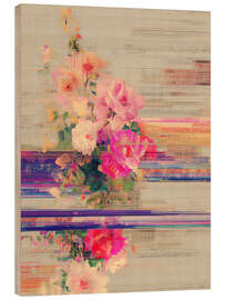 Holzbild Botanische Streifenpracht - Carina Artspace