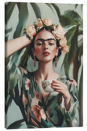 Leinwandbild Kaffeepause mit Frida - Carina Artspace