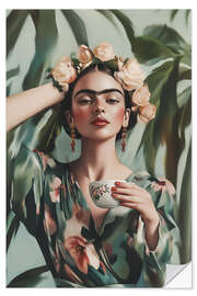 Wandsticker Kaffeepause mit Frida