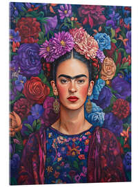 Acrylglasbild Lila Blümchenmuster - Carina Artspace