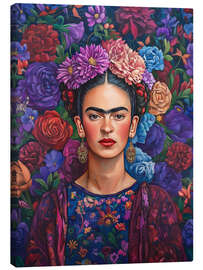 Leinwandbild Lila Blümchenmuster - Carina Artspace