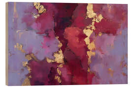 Holzbild Abstrakte Fliederharmonie - Carina Artspace