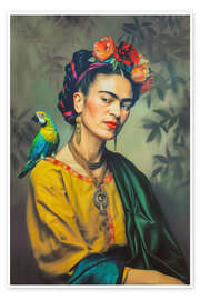 Wandbild Paradiesvogel mit Frida - Carina Artspace