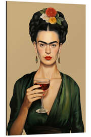 Alubild Frida mit Weinglas
