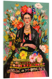 Acrylglasbild Frida's bunte Blumen Liebe - Carina Artspace
