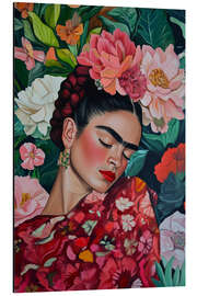 Aluminium print Flower dream with Frida - Carina Artspace