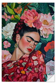 Wandsticker Blumentraum mit Frida - Carina Artspace