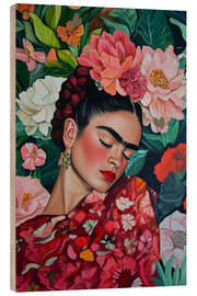 Holzbild Blumentraum mit Frida - Carina Artspace