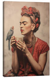 Leinwandbild Vogelliebe mit Frida - Carina Artspace