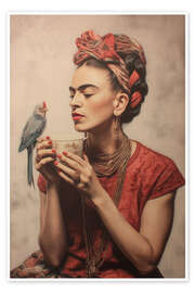 Wandbild Vogelliebe mit Frida - Carina Artspace