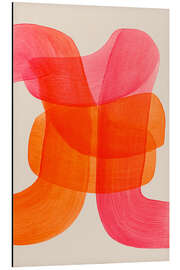 Alubild Abstrakte Farbbögen in Pink-Orange II