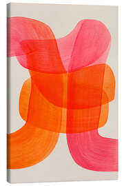 Leinwandbild Abstrakte Farbbögen in Pink-Orange II - Carina Artspace