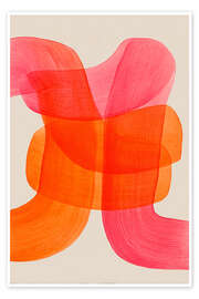 Wandbild Abstrakte Farbbögen in Pink-Orange II - Carina Artspace