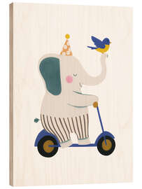 Holzbild Süße Elefantenfreunde - Carina Artspace