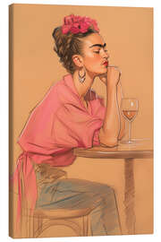 Leinwandbild Ein Glas mit Frida - Carina Artspace