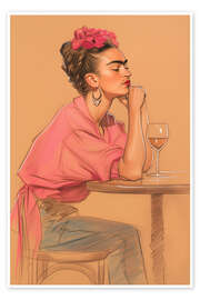Wandbild Ein Glas mit Frida - Carina Artspace