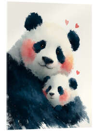 Acrylglasbild Panda Mama Liebe - Carina Artspace
