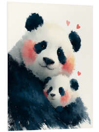 Hartschaumbild Panda Mama Liebe - Carina Artspace