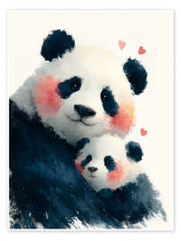 Poster Panda Mama Liebe - Carina Artspace