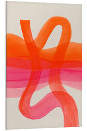 Alubild Abstrakte Farbbögen in Pink-Orange I