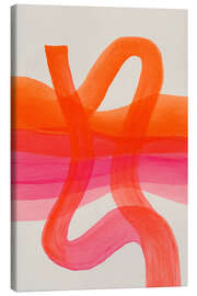 Leinwandbild Abstrakte Farbbögen in Pink-Orange I