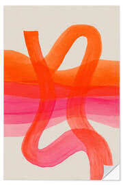 Wandsticker Abstrakte Farbbögen in Pink-Orange I - Carina Artspace