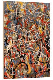 Holzbild Farbkleckse in Bewegung - Carina Artspace