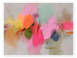 Wandbild Silbrige Farbflächen - Carina Artspace