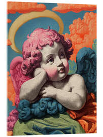 Acrylic print Heavenly clouds with angels - Carina Artspace