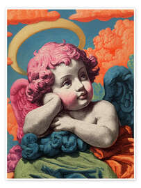 Wandbild Himmlische Wolken mit Engel - Carina Artspace