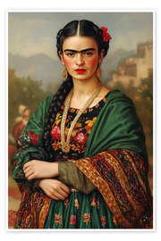 Wandbild Frida die Seele Mexikos - Carina Artspace