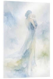 Quadro em acrílico Mother with baby in soft blue tones - Natalie Bruns