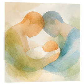 Acrylic print Fathers with their newborn baby - Natalie Bruns