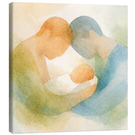 Leinwandbild Väter mit ihrem neugeborenen Baby - Natalie Bruns