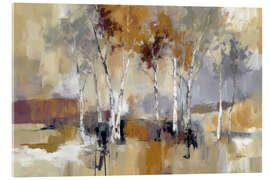 Acrylglasbild Birkenwald in warmen Erdtönen - Leon Devenice