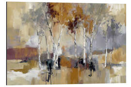 Alubild Birkenwald in warmen Erdtönen - Leon Devenice