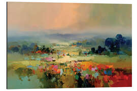 Alubild Abstrakte Felder und sanfter Pastellhimmel - Leon Devenice