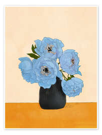 Wandbild Blumenstrauß Geschenk Blau - Branka Kodžoman