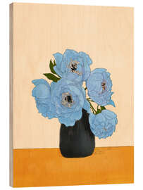 Holzbild Blumenstrauß Geschenk Blau - Branka Kodžoman