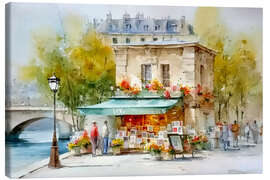 Lærredsbillede Shop on the Seine - Peter Roder