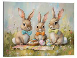 Alubild Niedliche Osterhasen beim Familienpicknick - TAlex