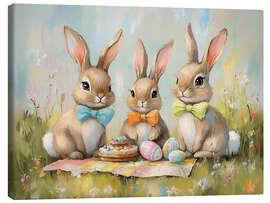Canvas print Cute Easter Bunny Family Picnic - TAlex
