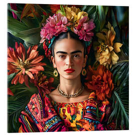 Acrylglasbild Frida Kahlo Floral - Mark Ashkenazi