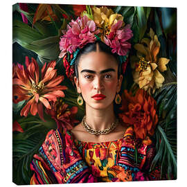 Leinwandbild Frida Kahlo Floral