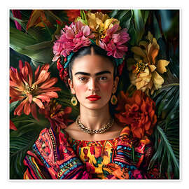 Wandbild Frida Kahlo Floral - Mark Ashkenazi